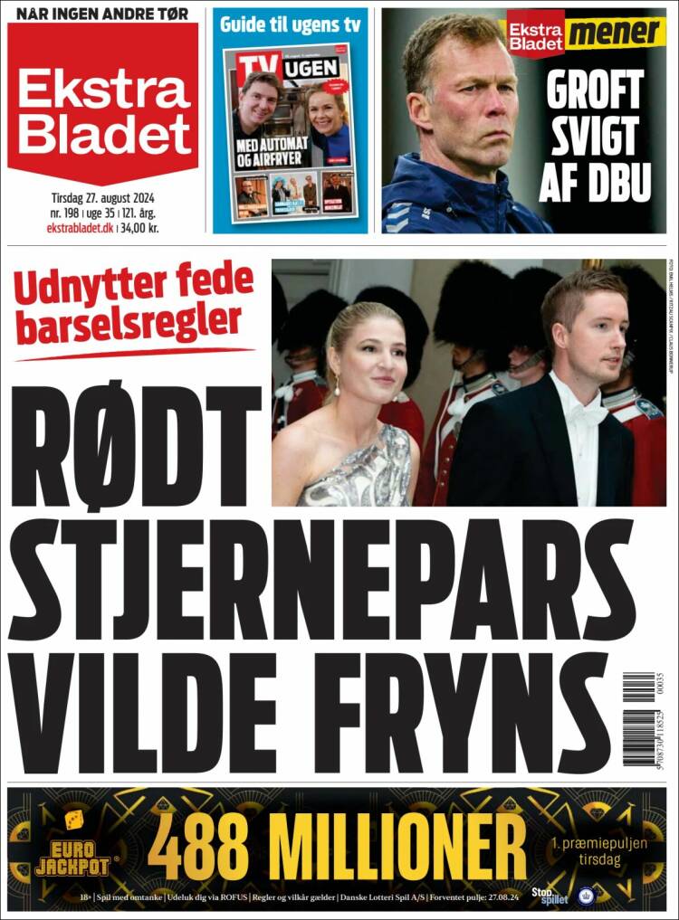 Portada de Ekstra Bladet (Dinamarca)