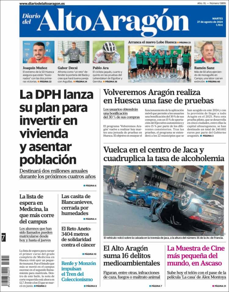 Portada de Diario del AltoAragón (España)