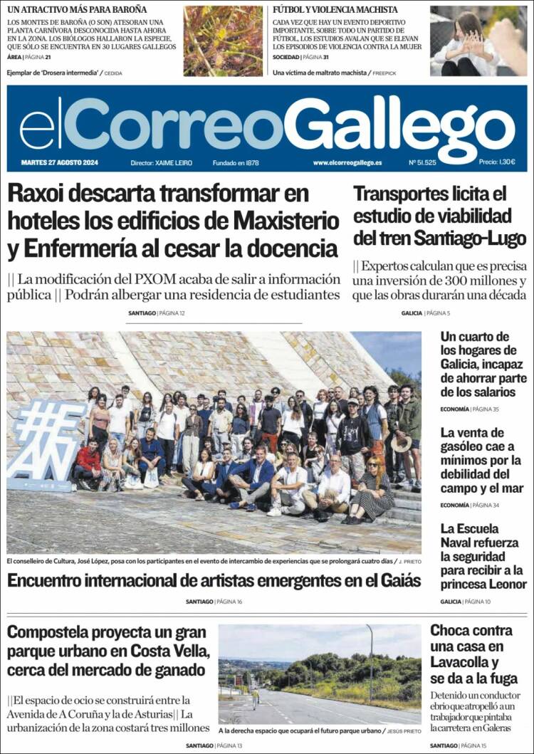 Portada de El Correo Gallego (España)