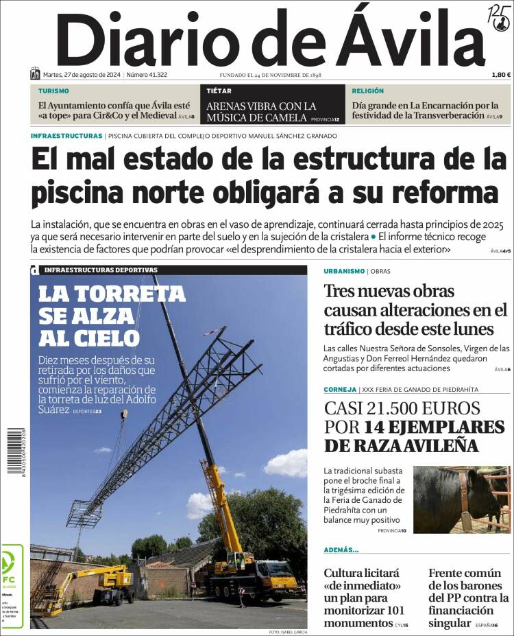 Portada de Diario de Ávila (España)