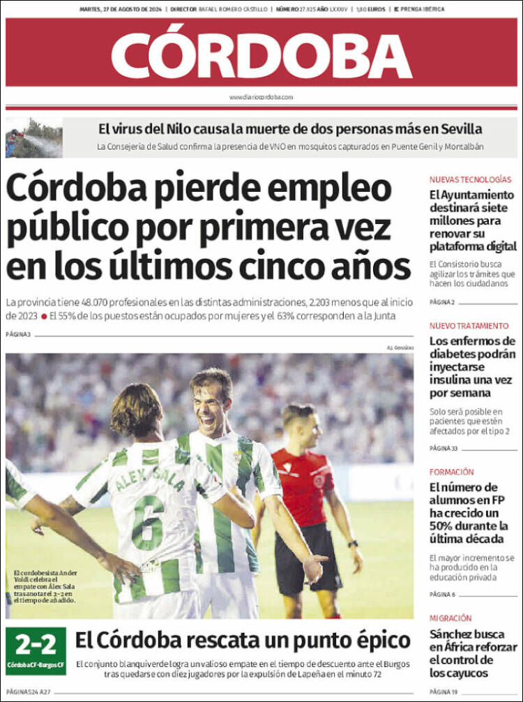 Portada de Diario de Córdoba (España)