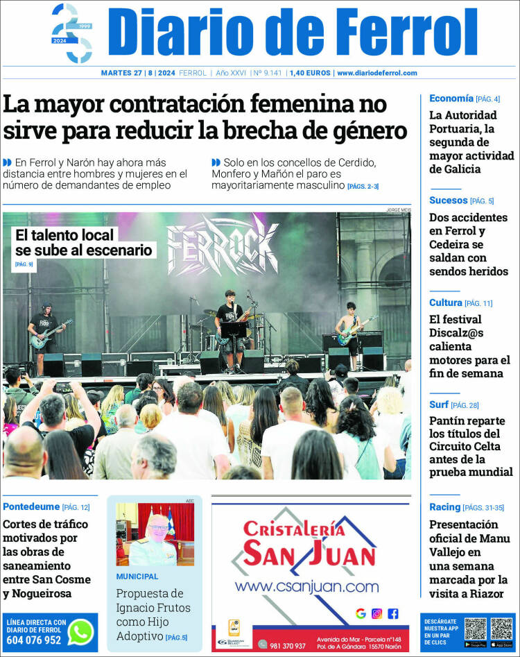 Portada de Diario de Ferrol (España)