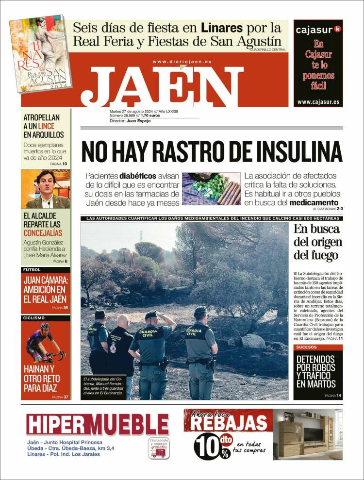 Portada de Diario Jaén (España)