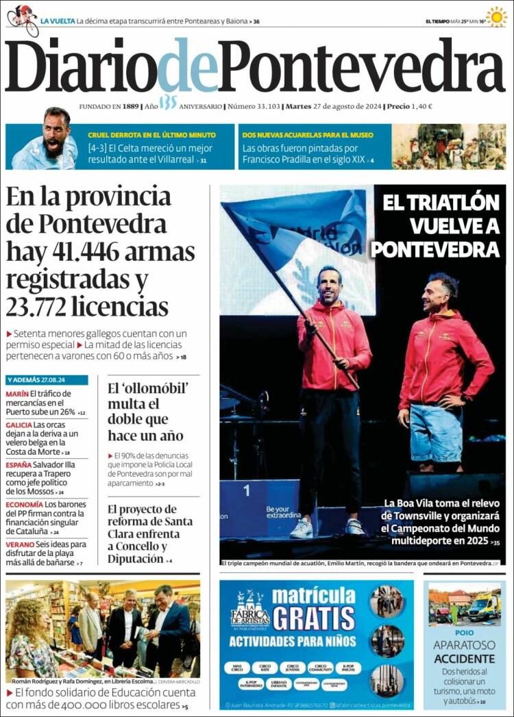 Portada de Diario de Pontevedra (España)
