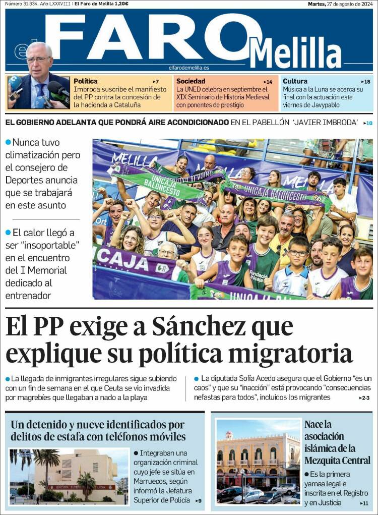 Portada de El Faro de Melilla (España)