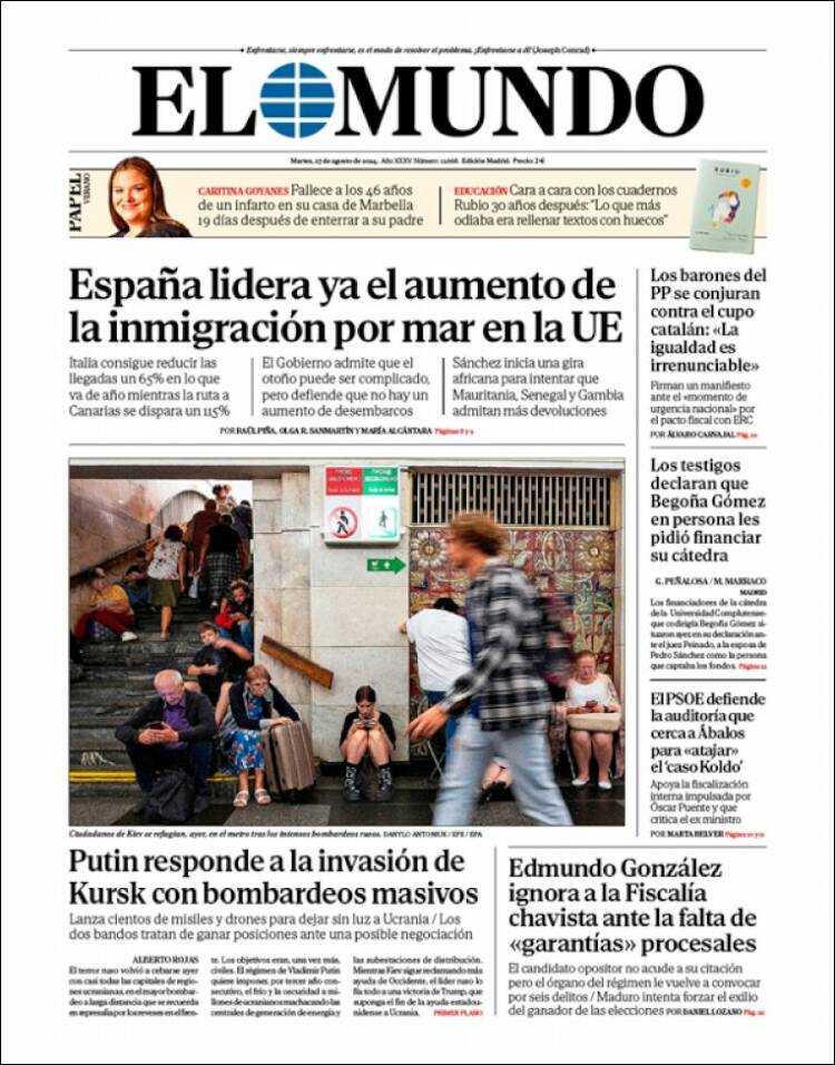Portada de El Mundo (España)