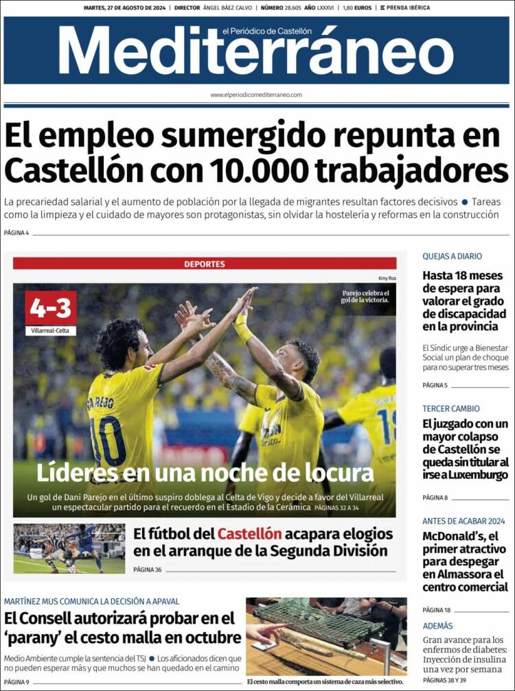 Portada de El Periódico Mediterraneo (España)