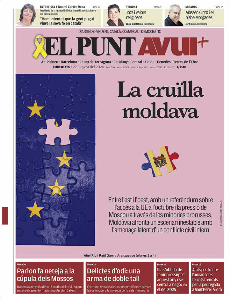 Portada de El Punt Avui (España)