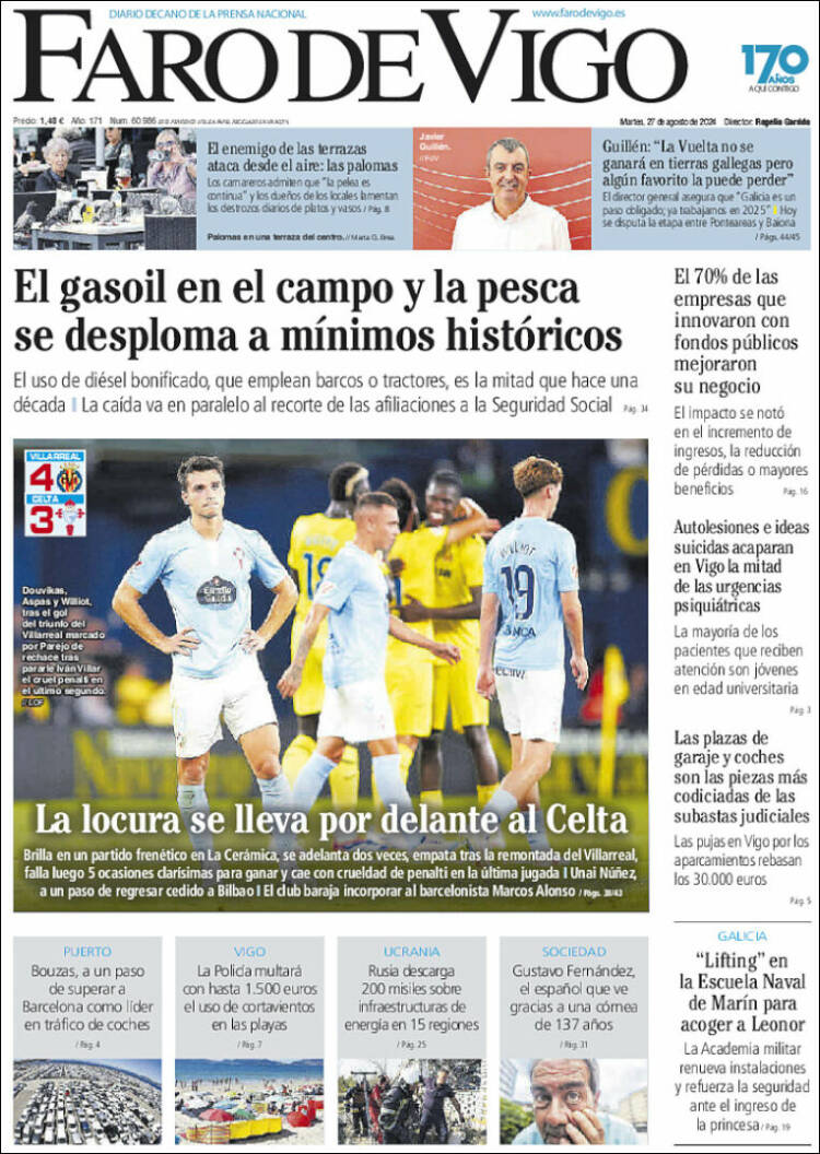 Portada de Faro de Vigo (España)