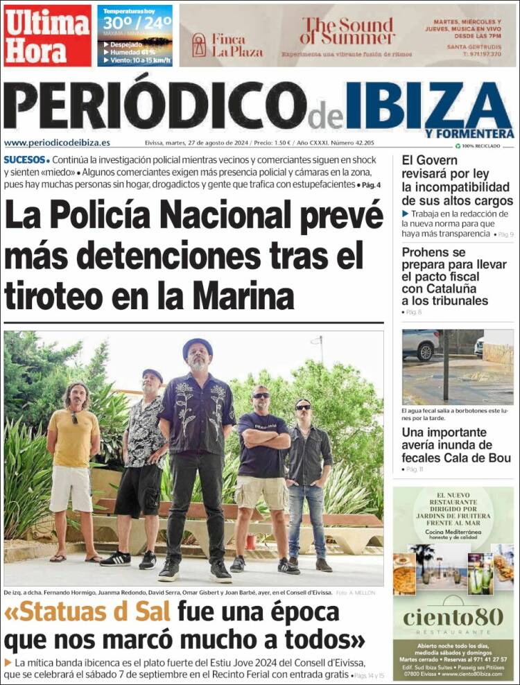 Portada de Periódico de Ibiza (España)