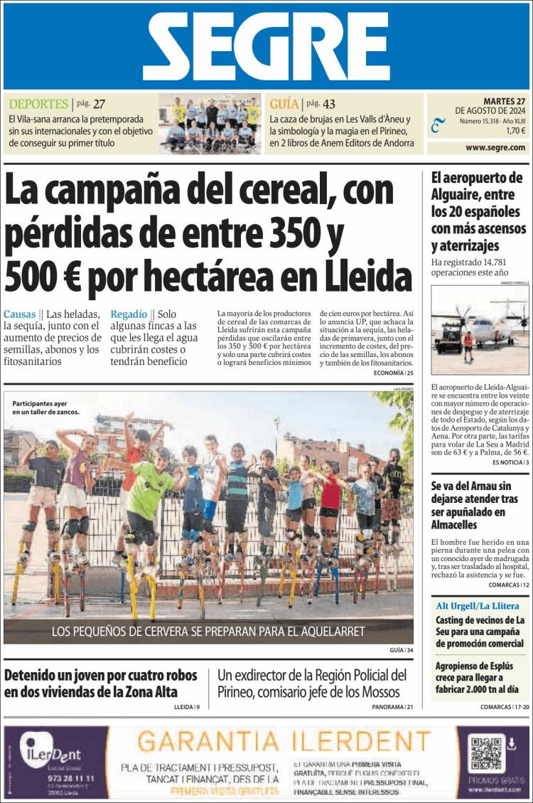 Portada de Segre  (España)