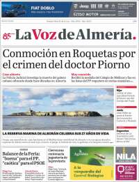 Portada de La Voz de Almería (España)