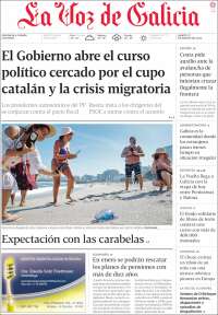 Portada de La Voz de Galicia (España)