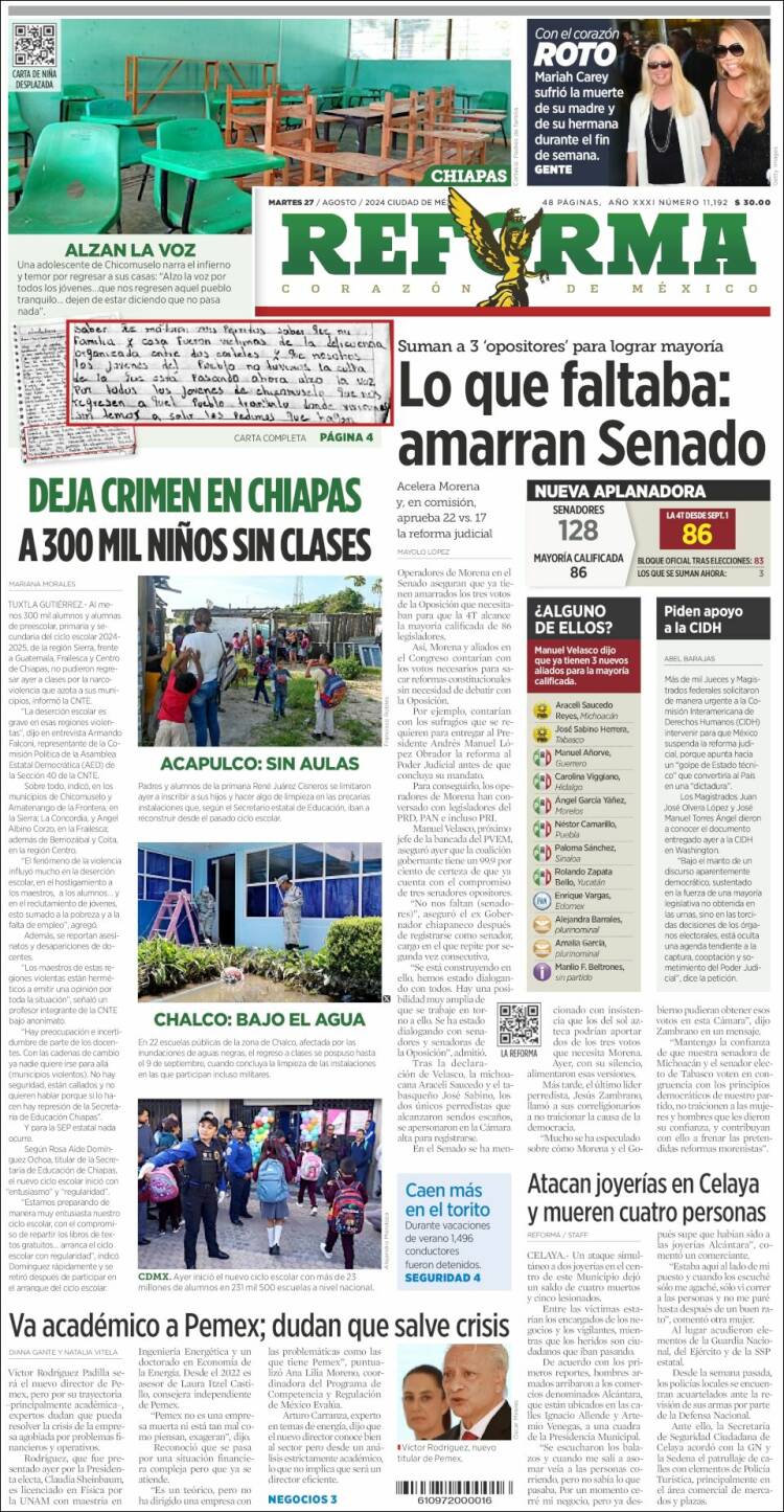 Portada de Reforma (Mexico)
