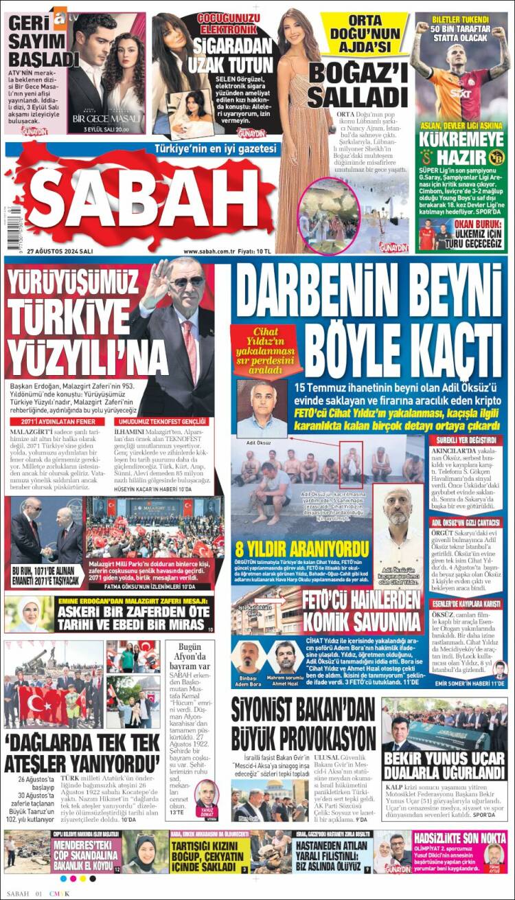 Portada de Sabah (Turqu&iacute;a)