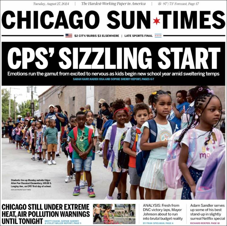 Portada de Chicago Sun-Times (USA)