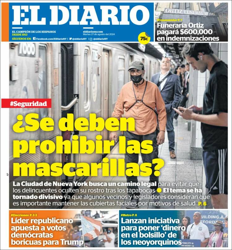 Portada de El Diario NY (USA)