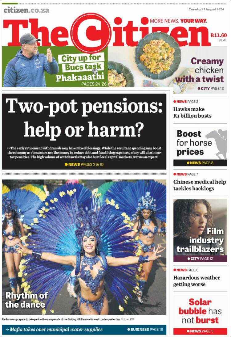 Portada de The Citizen (Sud&aacute;frica)