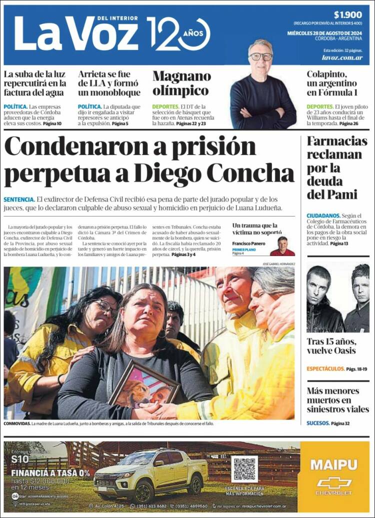 Portada de La Voz del Interior (Argentina)