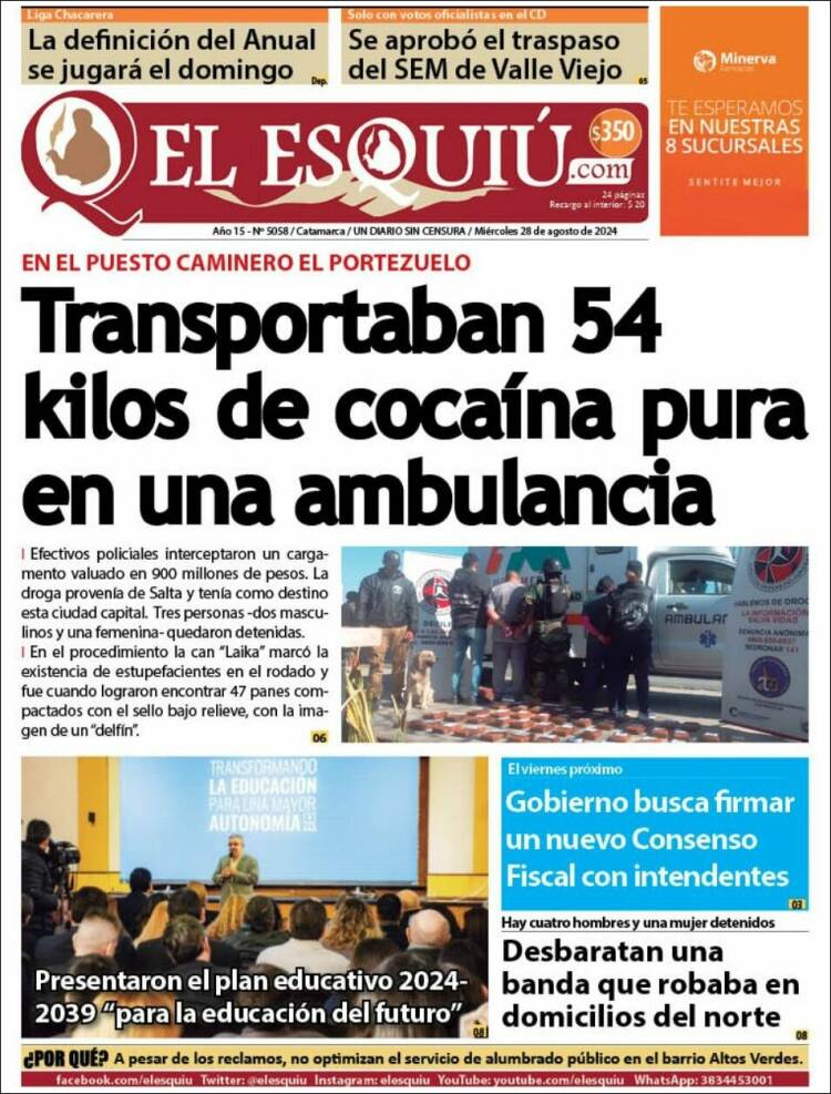 Portada de El Esquiu (Argentina)