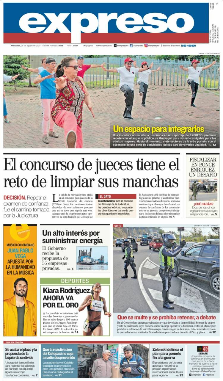Portada de Expreso (Ecuador)