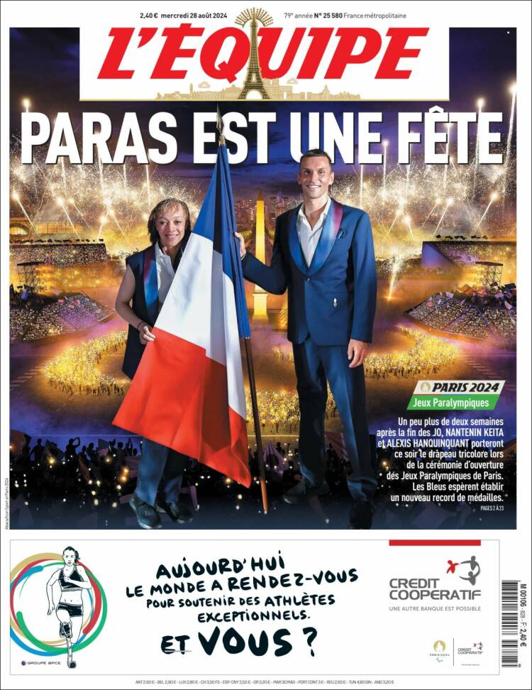 Portada de L'Equipe (Francia)