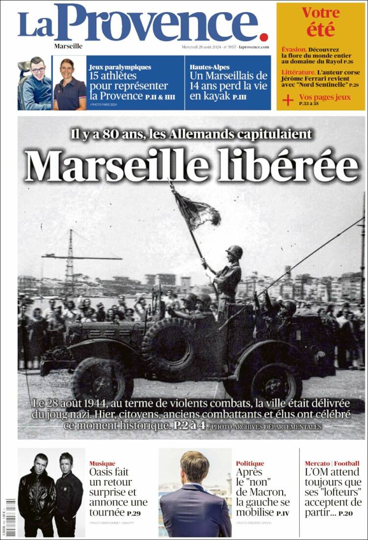 Portada de La Provence (Francia)