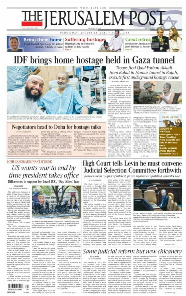 Portada de The Jerusalem Post (Israel)