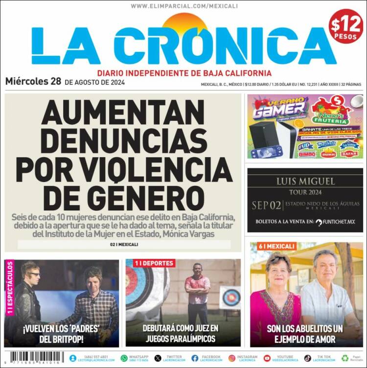 Portada de La Crónica de Baja California (M&eacute;xico)
