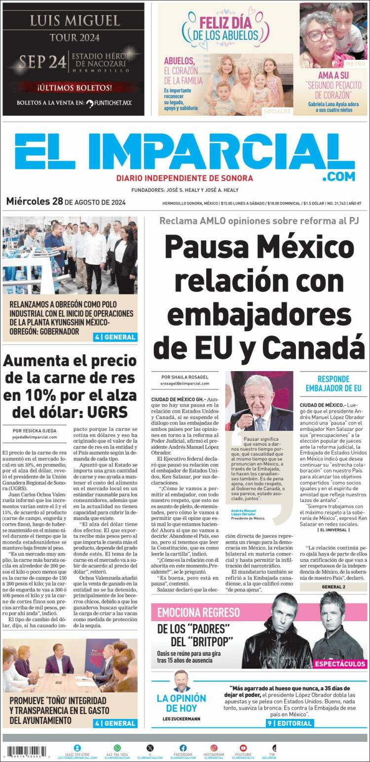 Portada de El Imparcial (M&eacute;xico)