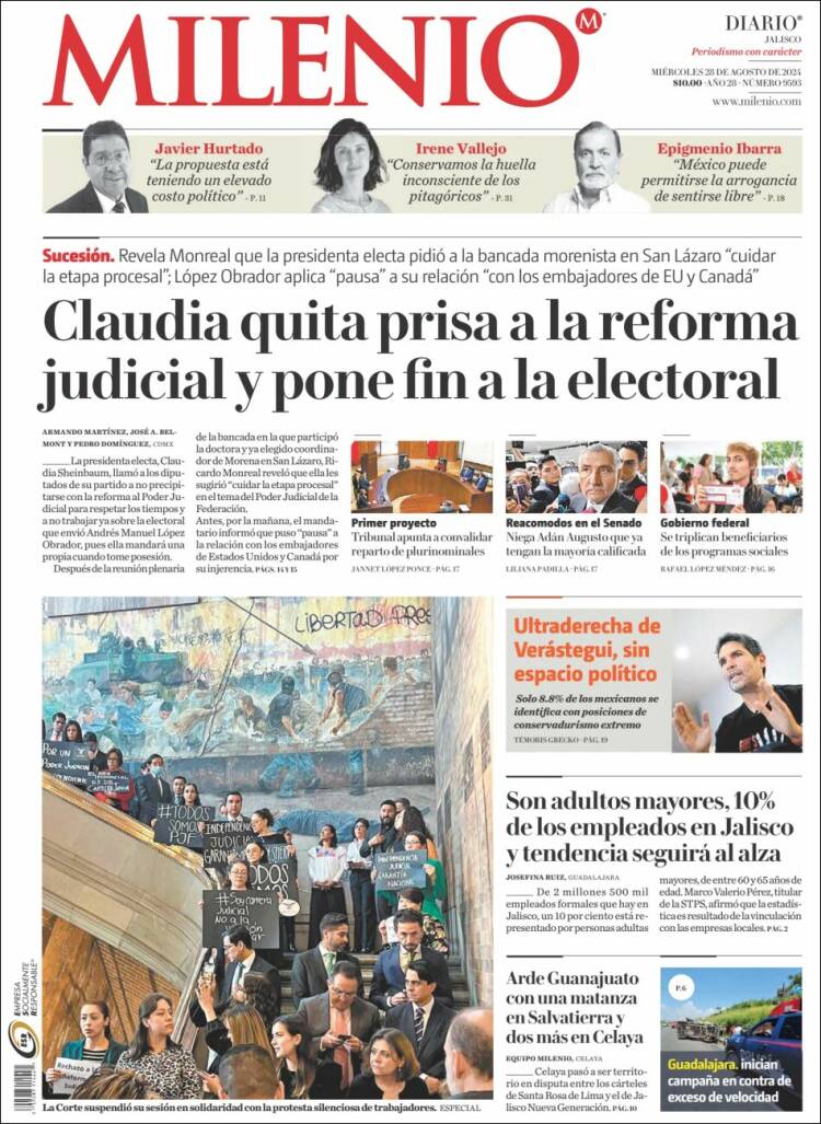 Portada de Milenio - Jalisco (M&eacute;xico)