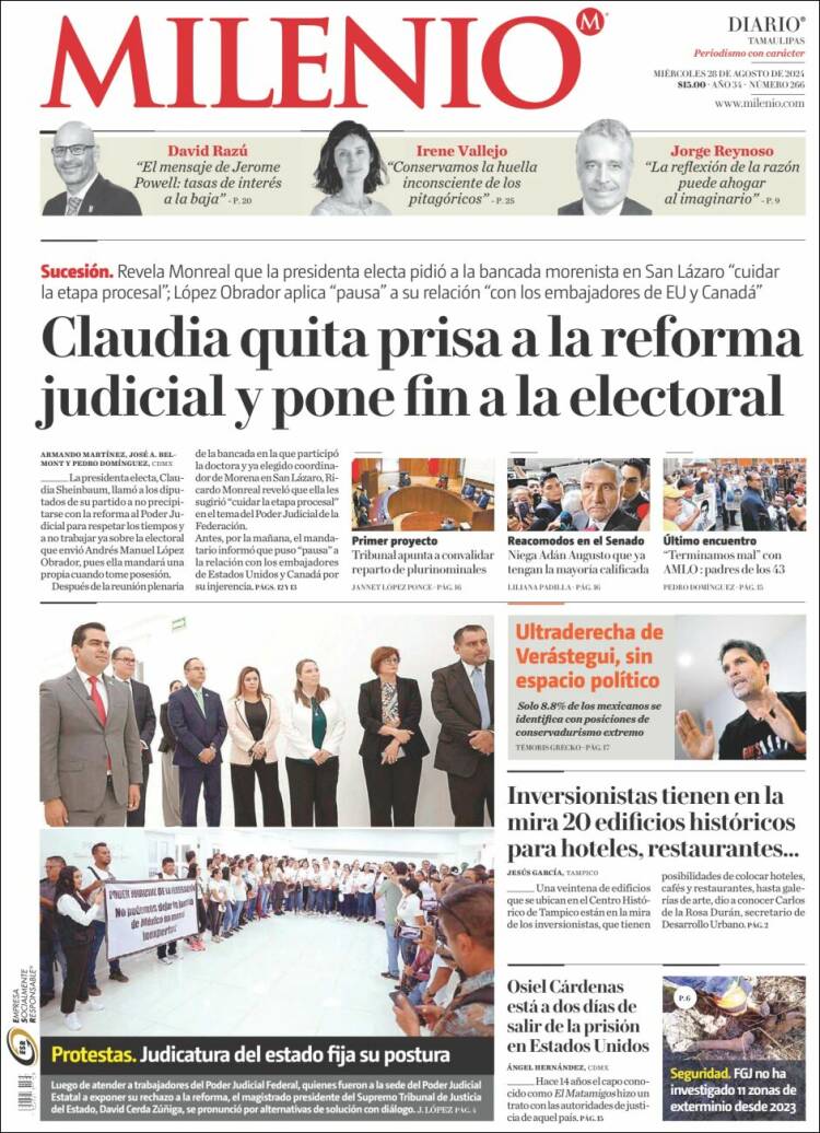 Portada de Milenio - Tamaulipas (M&eacute;xico)