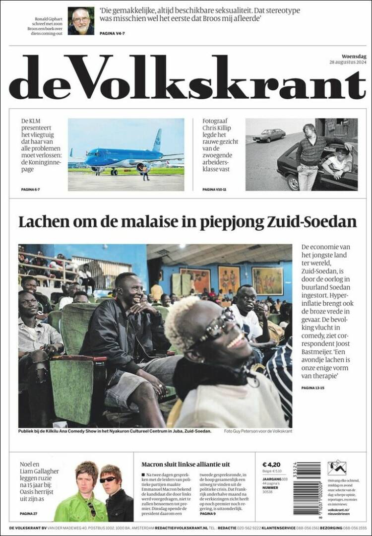 Portada de De Volkskrant (Pa&iacute;ses Bajos)