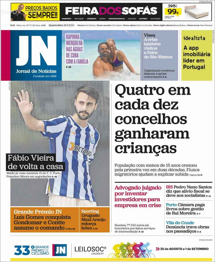 Portada de Jornal de Notícias (Portugal)