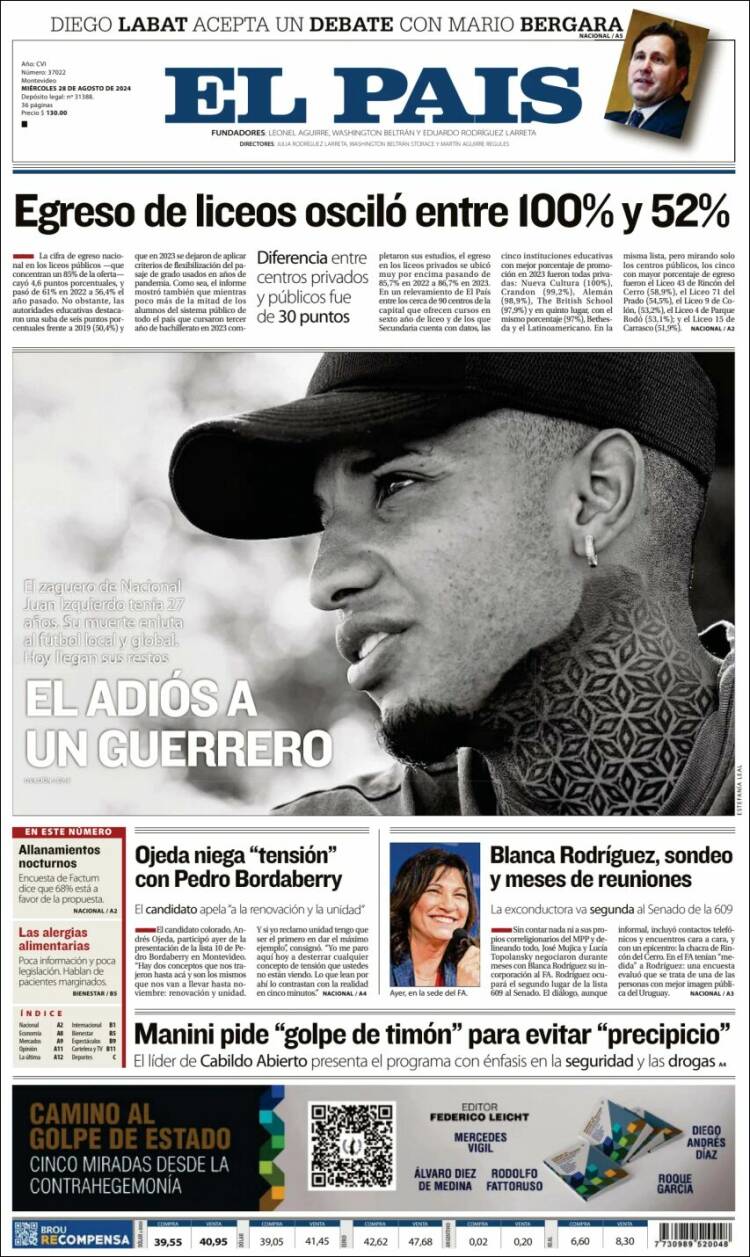 Portada de El País (Uruguay)