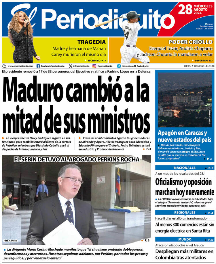 Portada de Periodiquito de Aragua (Venezuela)