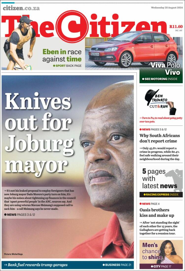 Portada de The Citizen (Sud&aacute;frica)