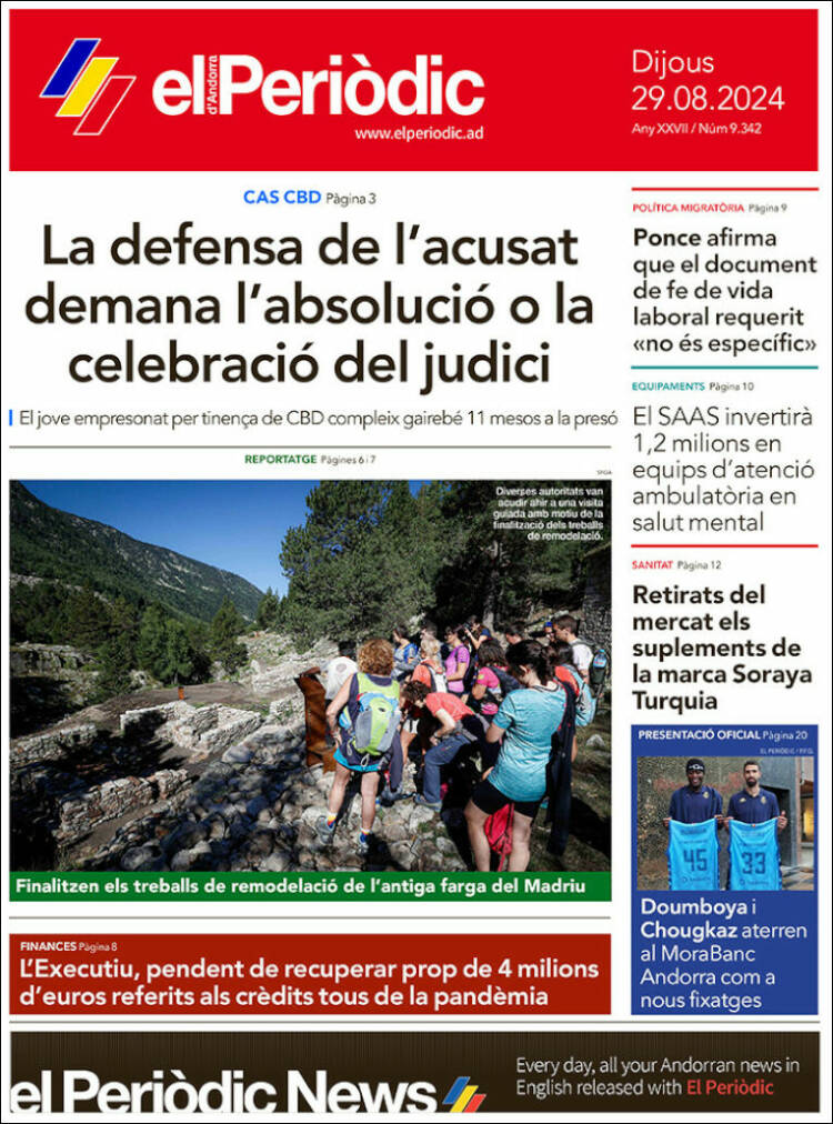 Portada de El Periòdic d'Andorra (Andorra)