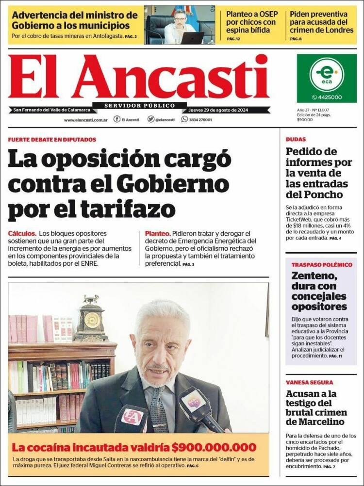 Portada de El Ancasti (Argentina)