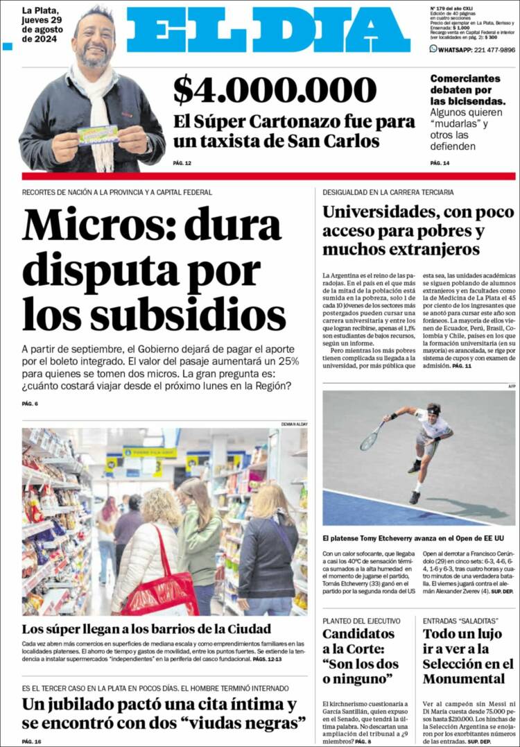 Portada de El Día de la Plata (Argentina)