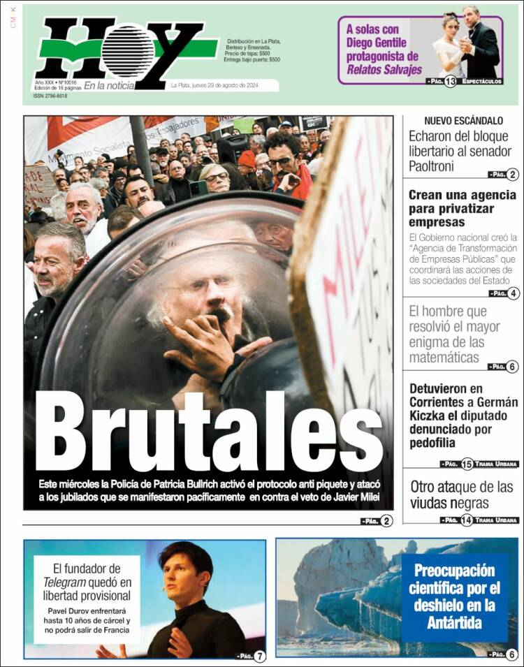 Portada de Diario Hoy (Argentina)