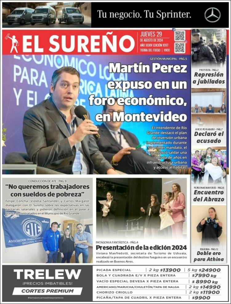 Portada de Diario El Sureño (Argentina)