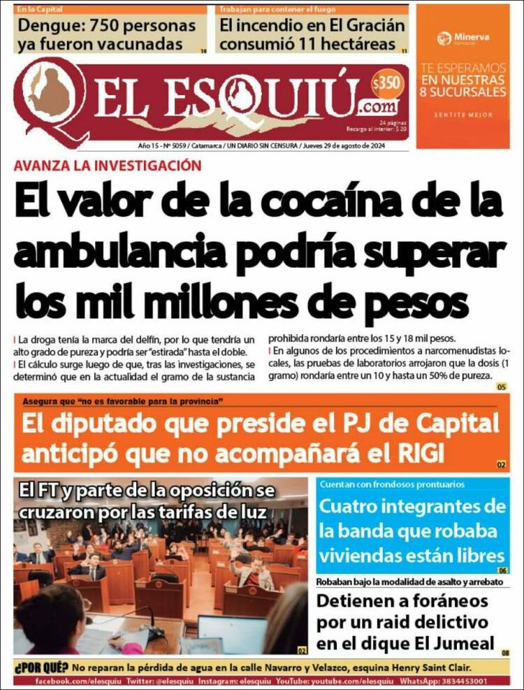 Portada de El Esquiu (Argentina)