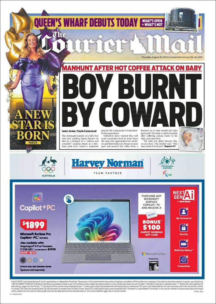 Portada de The Courier-Mail (Australia)