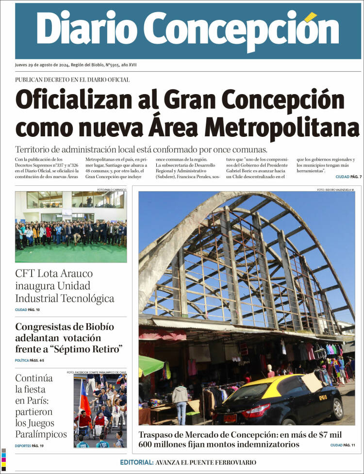 Portada de Diario de Concepción (Chile)