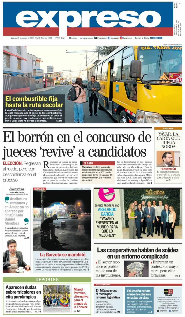 Portada de Expreso (Ecuador)