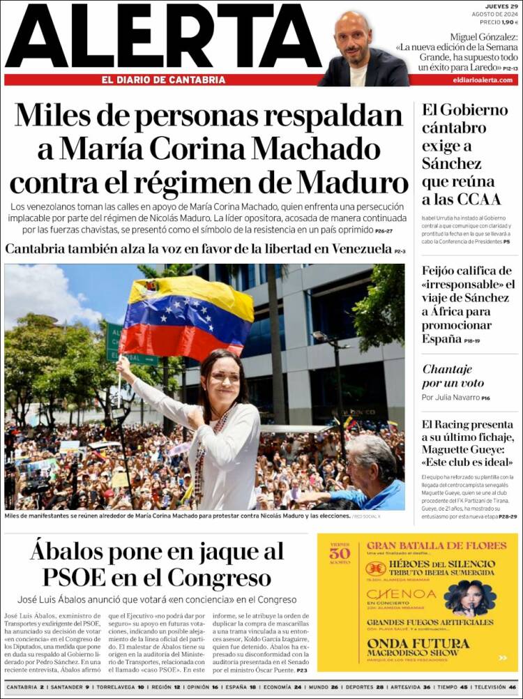 Portada de Alerta - El Diario de Cantabria (España)