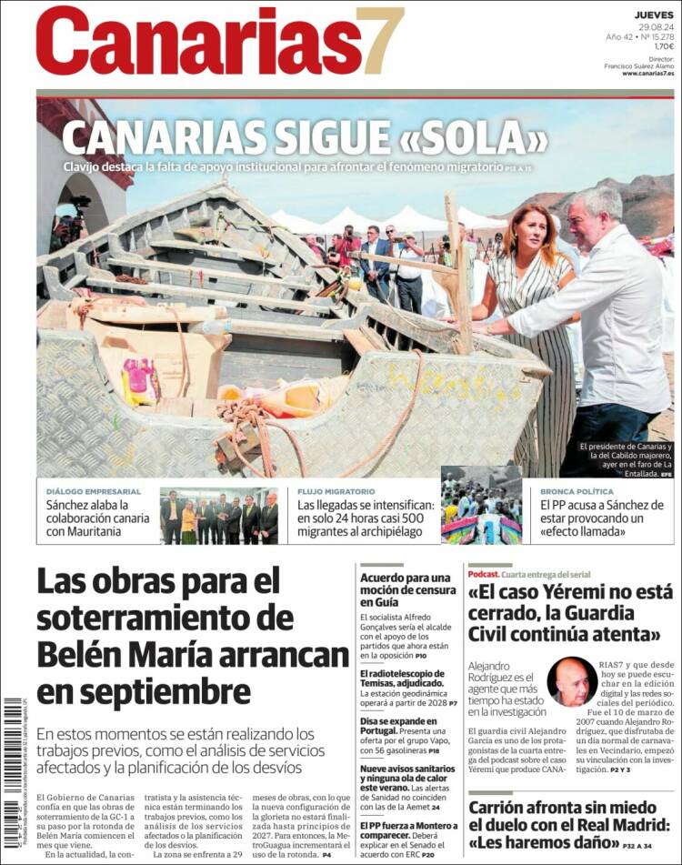 Portada de Canarias 7 (España)