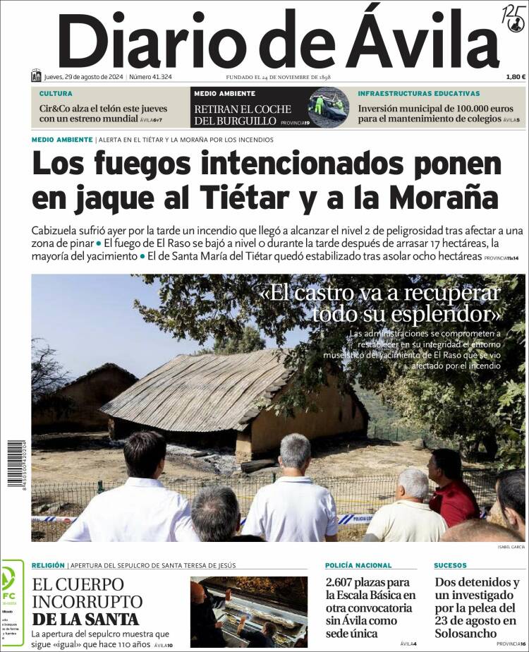 Portada de Diario de Ávila (España)