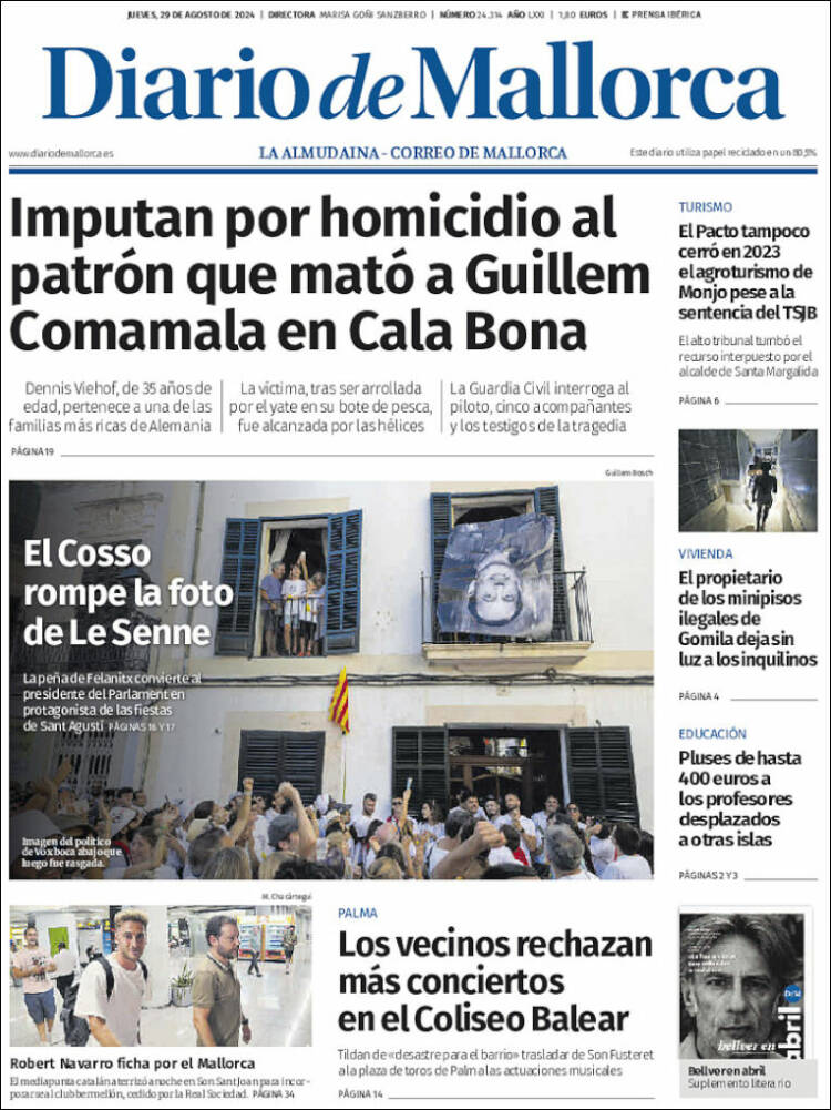 Portada de Diario de Mallorca (España)